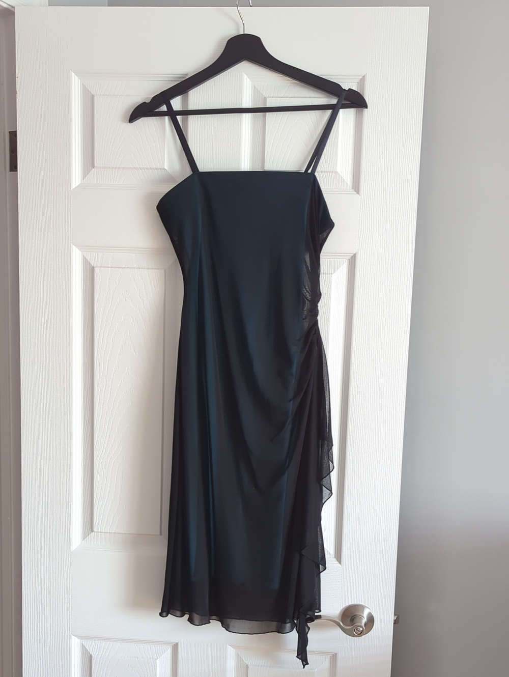 Black/Teal Strapless Evening Dress